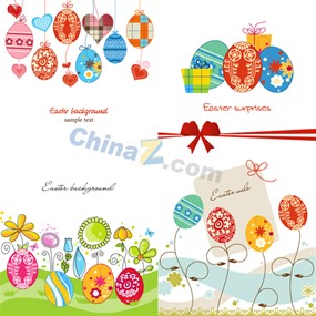 复活节装饰背景矢量素材下载